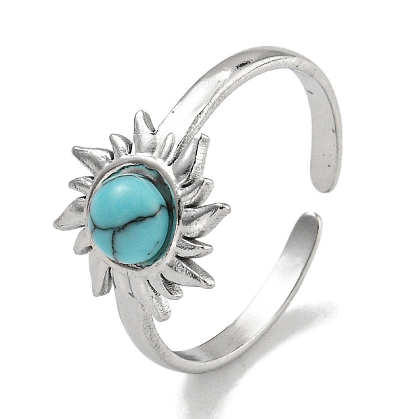 PandaHall 304 Stainless Steel Synthetic Turquoise Cuff Rings, Sun Open Rings for Women, Stainless Steel Color, Adjustable Synthetic...
PandaHall 304 Stainless Steel Synthetic Turquoise Cuff Rings, Sun Open Rings for Women, Stainless Steel Color, Adjustable Synthetic...