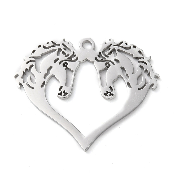 PandaHall 304 Stainless Steel Pendants, Heart with Horse Charms, Stainless Steel Color, 29x35x1.5mm, Hole: 2mm 304 Stainless Steel Heart
PandaHall 304 Stainless Steel Pendants, Heart with Horse Charms, Stainless Steel Color, 29x35x1.5mm, Hole: 2mm 304 Stainless Steel Heart
