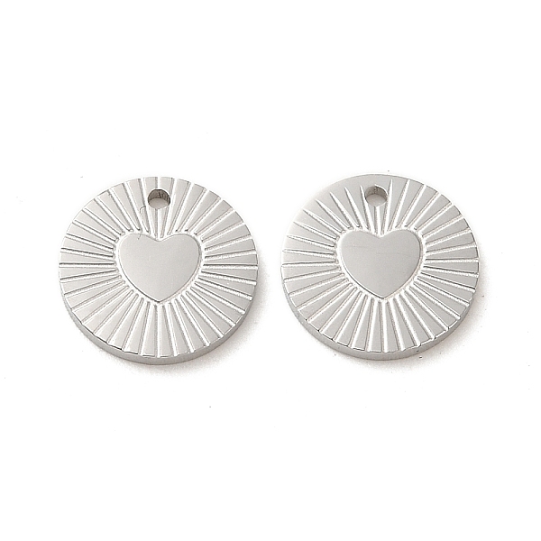 PandaHall 304 Stainless Steel Charms, Flat Round with Heart Charms, Stainless Steel Color, 10x1mm, Hole: 1mm 304 Stainless Steel Flat Round
PandaHall 304 Stainless Steel Charms, Flat Round with Heart Charms, Stainless Steel Color, 10x1mm, Hole: 1mm 304 Stainless Steel Flat Round