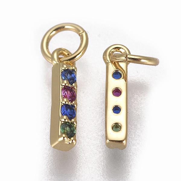 PandaHall Brass Micro Pave Cubic Zirconia Charms, Letter, Colorful, Golden, Letter.I, 9x2.3x1.7mm, Hole: 2mm Brass+Cubic Zirconia Letter I
PandaHall Brass Micro Pave Cubic Zirconia Charms, Letter, Colorful, Golden, Letter.I, 9x2.3x1.7mm, Hole: 2mm Brass+Cubic Zirconia Letter I