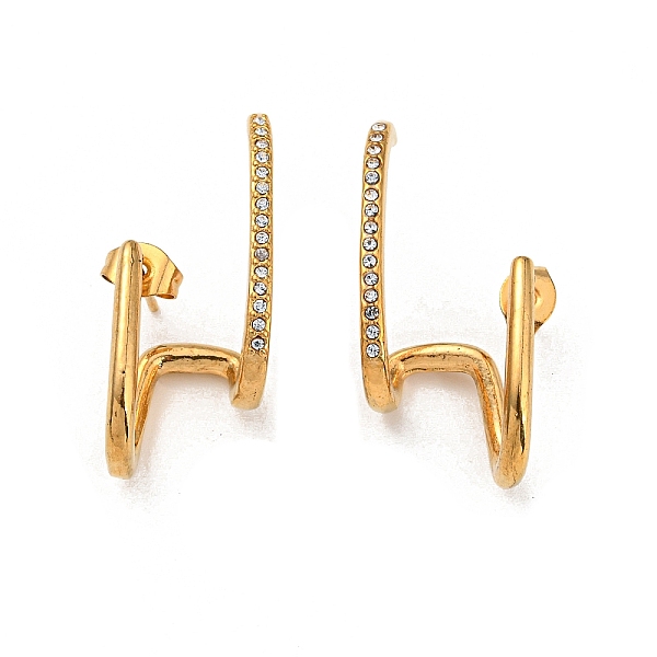 PandaHall 304 Stainless Steel Micro Pave Clear Cubic Zirconia Stud Earrings, Half Hoop Earrings, Golden, 31x12.5mm Cubic Zirconia Clear
PandaHall 304 Stainless Steel Micro Pave Clear Cubic Zirconia Stud Earrings, Half Hoop Earrings, Golden, 31x12.5mm Cubic Zirconia Clear
