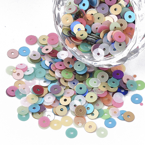 PandaHall Ornament Accessories, PVC Plastic Paillette/Sequins Beads, Frosted, Flat Round, Mixed Color, 4x0.4mm, Hole: 1mm, about 2400pcs/bag..., Multicolor
PandaHall Ornament Accessories, PVC Plastic Paillette/Sequins Beads, Frosted, Flat Round, Mixed Color, 4x0.4mm, Hole: 1mm, about 2400pcs/bag..., Multicolor