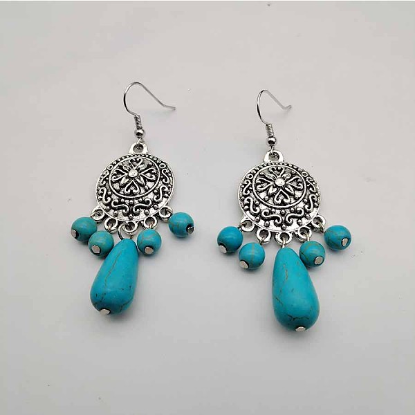 PandaHall Bohemian Tassel Synthetic Turquoise & Alloy Dangle Earrings for Women Synthetic Turquoise
PandaHall Bohemian Tassel Synthetic Turquoise & Alloy Dangle Earrings for Women Synthetic Turquoise