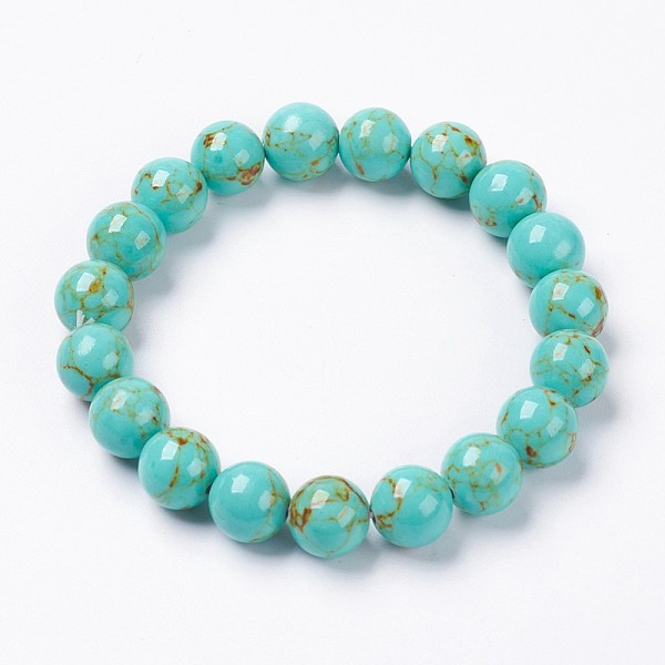 PandaHall Synthetic Turquoise Beaded Stretch Bracelet, Round, Pale Turquoise, 2 inch(5cm), Beads: 8mm Synthetic Turquoise Cyan
PandaHall Synthetic Turquoise Beaded Stretch Bracelet, Round, Pale Turquoise, 2 inch(5cm), Beads: 8mm Synthetic Turquoise Cyan