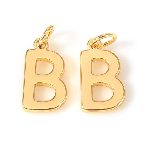 PandaHall Brass Charms, with Jump Rings, Letter, Real 18K Gold Plated, Letter.B, B: 10x6x1mm, Hole: 2.5mm Brass Letter B
PandaHall Brass Charms, with Jump Rings, Letter, Real 18K Gold Plated, Letter.B, B: 10x6x1mm, Hole: 2.5mm Brass Letter B