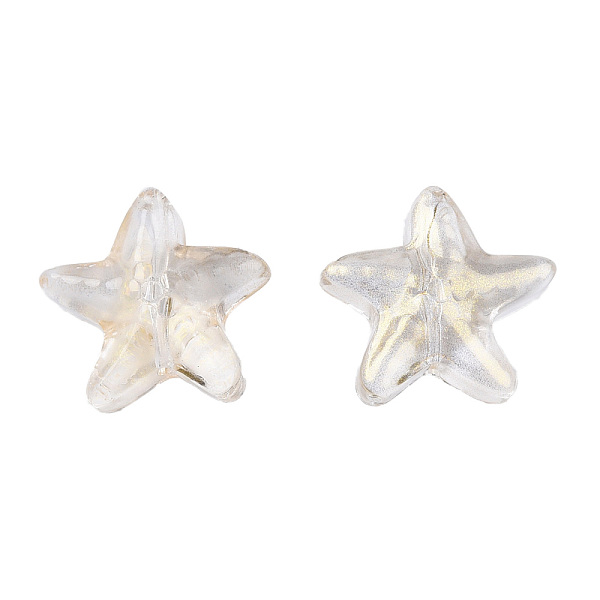 PandaHall Transparent Spray Painted Glass Beads, with Glitter Powder, Starfish, Goldenrod, 14x15x6.5mm, Hole: 1mm Glass Starfish Gold
PandaHall Transparent Spray Painted Glass Beads, with Glitter Powder, Starfish, Goldenrod, 14x15x6.5mm, Hole: 1mm Glass Starfish Gold