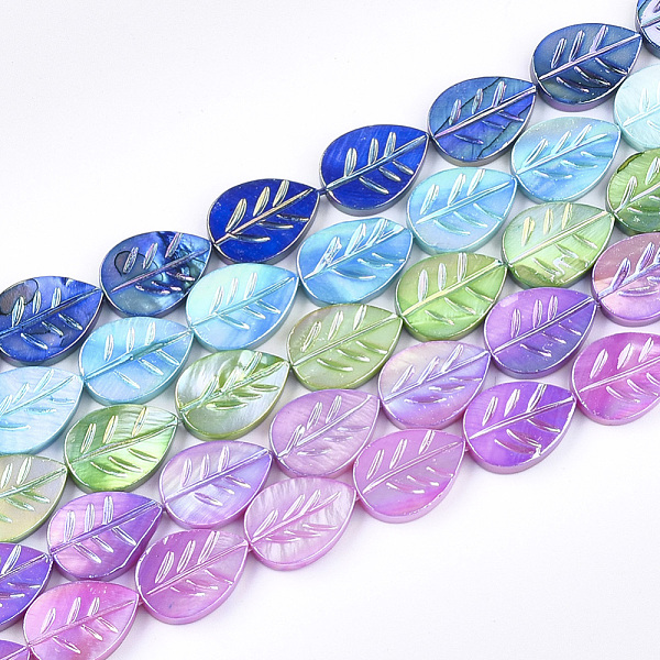 PandaHall Freshwater Shell Beads Strands, AB Color Plated, Dyed, Leaf, Mixed Color, 15~15.5x11~11.5x3mm, Hole: 1mm, 23~24pcs/strand, 14.3..., Multicolor
PandaHall Freshwater Shell Beads Strands, AB Color Plated, Dyed, Leaf, Mixed Color, 15~15.5x11~11.5x3mm, Hole: 1mm, 23~24pcs/strand, 14.3..., Multicolor