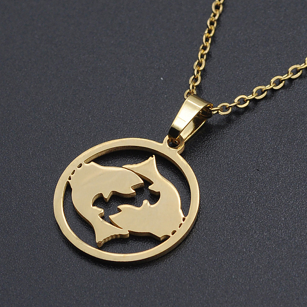 PandaHall 201 Stainless Steel Pendants Necklaces, with Cable Chains and Lobster Claw Clasps, Flat Round with Constellation/Zodiac Sign...
PandaHall 201 Stainless Steel Pendants Necklaces, with Cable Chains and Lobster Claw Clasps, Flat Round with Constellation/Zodiac Sign...