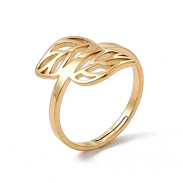 PandaHall Ion Plating(IP) 201 Stainless Steel Hollow Out Leaf Adjustable Ring for Women, Real 18K Gold Plated, US Size 6(16.5mm) 201...
PandaHall Ion Plating(IP) 201 Stainless Steel Hollow Out Leaf Adjustable Ring for Women, Real 18K Gold Plated, US Size 6(16.5mm) 201...