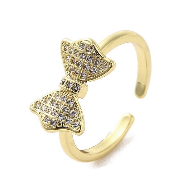 PandaHall Rack Plating Brass Micro Pave Cubic Zirconia Finger Ring, Cuff Ring, Long-Lasting Plated, Cadmium Free & Lead Free, Bowknot, Real..., Clear
PandaHall Rack Plating Brass Micro Pave Cubic Zirconia Finger Ring, Cuff Ring, Long-Lasting Plated, Cadmium Free & Lead Free, Bowknot, Real..., Clear