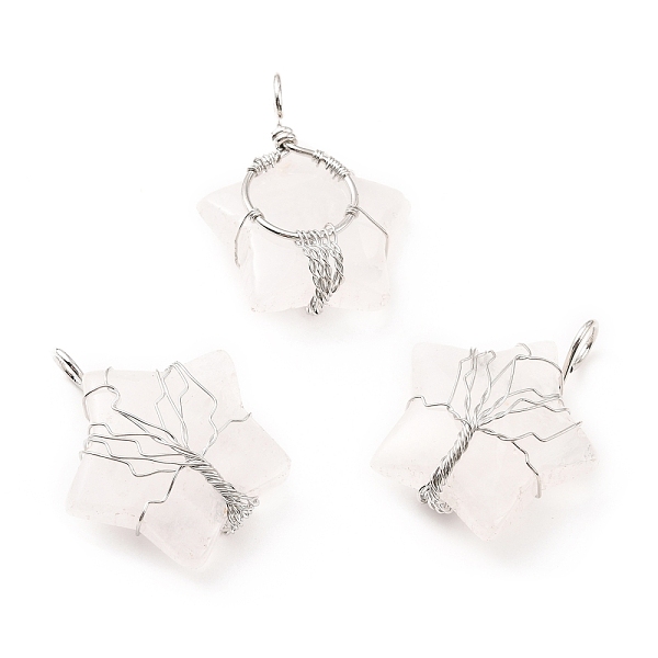 PandaHall Natural Quartz Crystal Pendants, with Platinum Tone Copper Wire Wrapped, Cadmium Free & Lead Free, Star, 34~37.5x29~31x10~12mm...
PandaHall Natural Quartz Crystal Pendants, with Platinum Tone Copper Wire Wrapped, Cadmium Free & Lead Free, Star, 34~37.5x29~31x10~12mm...