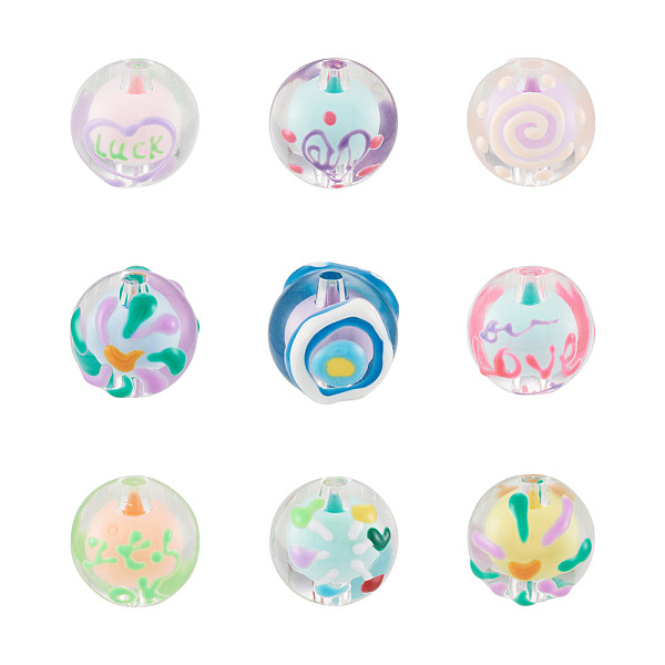 PandaHall 18Pcs 9 Colors Transparent Acrylic Enamel Beads, Bead in Bead, Round, Mixed Color, 14~15x13mm, Hole: 2mm, 2pcs/color Acrylic Round..., Multicolor
PandaHall 18Pcs 9 Colors Transparent Acrylic Enamel Beads, Bead in Bead, Round, Mixed Color, 14~15x13mm, Hole: 2mm, 2pcs/color Acrylic Round..., Multicolor
