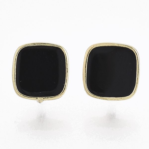 PandaHall Alloy Enamel Stud Earring Findings, with Loop and Cupronickel Pin, Square, Golden, Black, 9.5x9mm, Hole: 3mm, Pin: 0.7mm Alloy...
PandaHall Alloy Enamel Stud Earring Findings, with Loop and Cupronickel Pin, Square, Golden, Black, 9.5x9mm, Hole: 3mm, Pin: 0.7mm Alloy...
