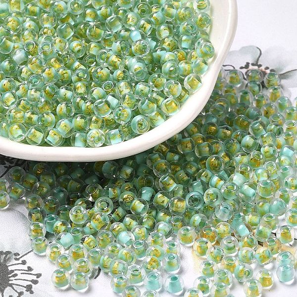 PandaHall Transparent Glass Round Seed Beads, Inside Colours, Round, Light Green, 6/0, 4x3mm, Hole: 1.2mm, about 7258pcs/pound Glass
PandaHall Transparent Glass Round Seed Beads, Inside Colours, Round, Light Green, 6/0, 4x3mm, Hole: 1.2mm, about 7258pcs/pound Glass