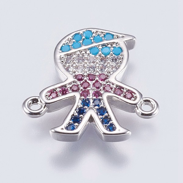 PandaHall Brass Micro Pave Cubic Zirconia Links, Boy, Colorful, Platinum, 15x15x2mm, Hole: 1mm Brass+Cubic Zirconia Human
PandaHall Brass Micro Pave Cubic Zirconia Links, Boy, Colorful, Platinum, 15x15x2mm, Hole: 1mm Brass+Cubic Zirconia Human