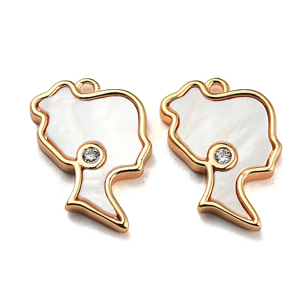 PandaHall Natural White Shell & Clear Cubic Zirconia & Brass Pendants, Girl Head, Golden, 15x12x2mm, Hole: 1mm Brass+Cubic Zirconia+Shell...
PandaHall Natural White Shell & Clear Cubic Zirconia & Brass Pendants, Girl Head, Golden, 15x12x2mm, Hole: 1mm Brass+Cubic Zirconia+Shell...