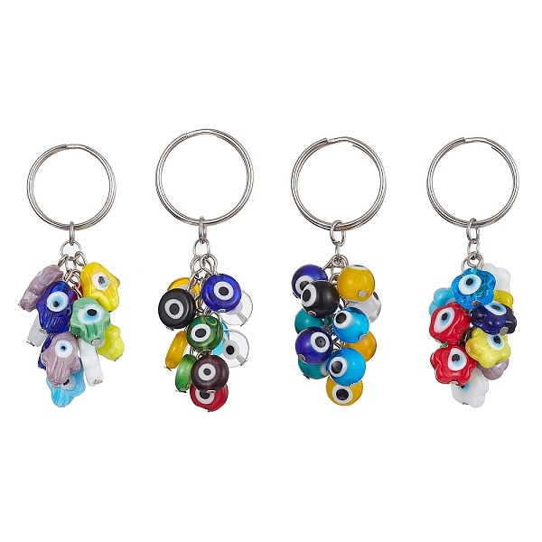 PandaHall Handmade Evil Eye Lampwork Beads Keychain, with Iron Split Key Rings, Round/Hamsa Hand/Flat Round/Flower, 7.6cm Lampwork Mixed...
PandaHall Handmade Evil Eye Lampwork Beads Keychain, with Iron Split Key Rings, Round/Hamsa Hand/Flat Round/Flower, 7.6cm Lampwork Mixed...