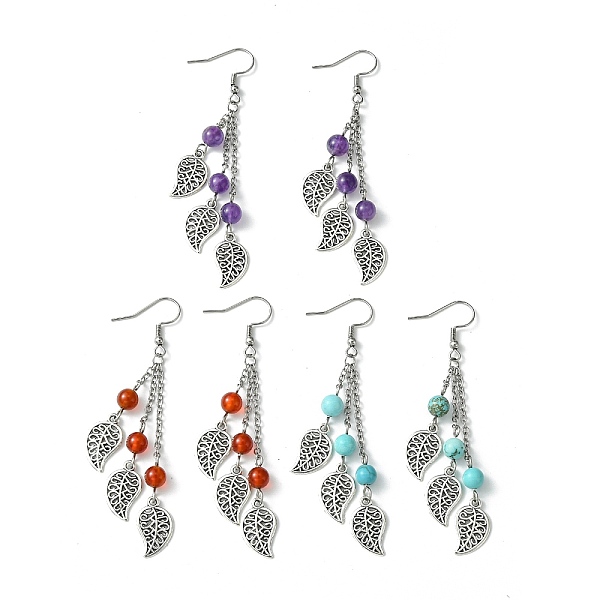 PandaHall 3 Pairs 3 Style Natural & Synthetic Mixed Gemstone Dangle Earrings, Alloy Leaf Cluster Earrings, 80.5x11.5mm, 1 Pair/style Mixed...
PandaHall 3 Pairs 3 Style Natural & Synthetic Mixed Gemstone Dangle Earrings, Alloy Leaf Cluster Earrings, 80.5x11.5mm, 1 Pair/style Mixed...
