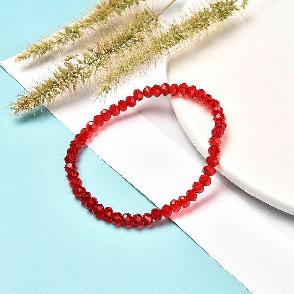 PandaHall Faceted Glass Rondelle Beads Stretch Bracelet for Kid, Transparent Glass Bracelet, FireBrick, 4x3.5mm, Inner Diameter: 1-7/8 inch..., Red
PandaHall Faceted Glass Rondelle Beads Stretch Bracelet for Kid, Transparent Glass Bracelet, FireBrick, 4x3.5mm, Inner Diameter: 1-7/8 inch..., Red