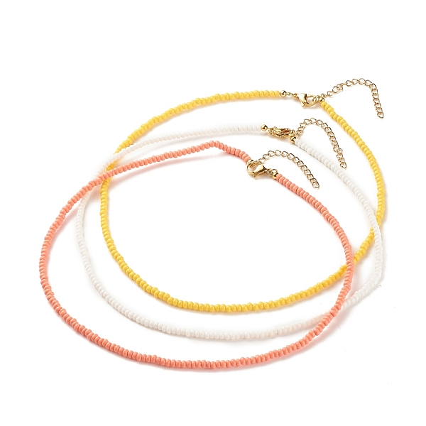 PandaHall 3Pcs Glass Seed Beaded Necklaces Set, Stackable Necklace for Women, Yellow, 15.94~16.02 inch(40.5~40.7cm) Glass Yellow
PandaHall 3Pcs Glass Seed Beaded Necklaces Set, Stackable Necklace for Women, Yellow, 15.94~16.02 inch(40.5~40.7cm) Glass Yellow