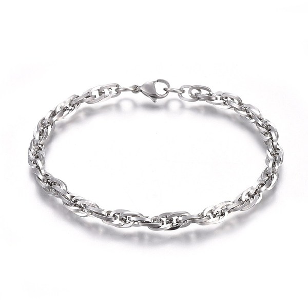 PandaHall 304 Stainless Steel Rope Chain Bracelets, with Lobster Claw Clasps, Stainless Steel Color, 8-1/4 inch(21cm), 5mm 304 Stainless...
PandaHall 304 Stainless Steel Rope Chain Bracelets, with Lobster Claw Clasps, Stainless Steel Color, 8-1/4 inch(21cm), 5mm 304 Stainless...