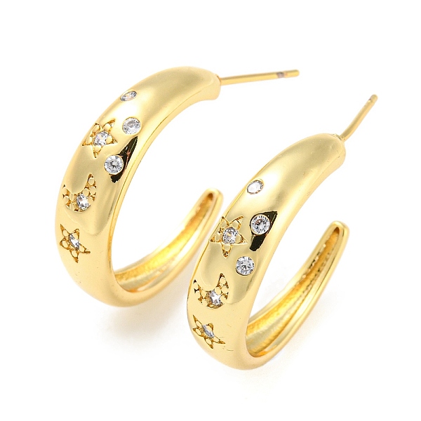 PandaHall Rack Plating Brass C Shape Stud Earrings with Clear Cubic Zirconia, Half Hoop Earrings for Women, Cadmium Free & Lead Free...
PandaHall Rack Plating Brass C Shape Stud Earrings with Clear Cubic Zirconia, Half Hoop Earrings for Women, Cadmium Free & Lead Free...