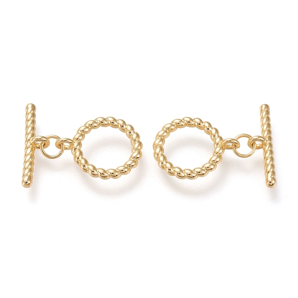 PandaHall Brass Toggle Clasps, Long-Lasting Plated, Twist Ring & Bar, Real 18K Gold Plated, Twist Ring: 18x14.5x4mm, Hole: 2mm, Bar...
PandaHall Brass Toggle Clasps, Long-Lasting Plated, Twist Ring & Bar, Real 18K Gold Plated, Twist Ring: 18x14.5x4mm, Hole: 2mm, Bar...