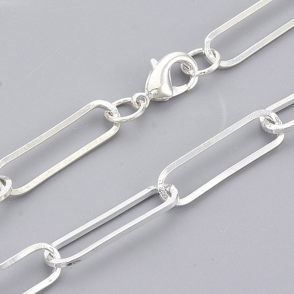 PandaHall Brass Flat Oval Paperclip Chain Necklace Making, with Lobster Claw Clasps, Silver, 19.68 inch(50cm), Link: 22x6x1mm Brass
PandaHall Brass Flat Oval Paperclip Chain Necklace Making, with Lobster Claw Clasps, Silver, 19.68 inch(50cm), Link: 22x6x1mm Brass