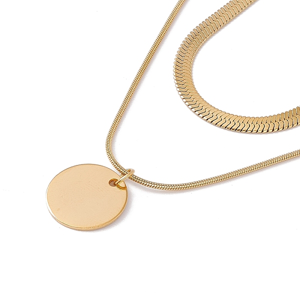 PandaHall 2Pcs 2 Style Ion Plating(IP) 304 Stainless Steel Flat Round Pendant Necklaces Set, Herringbone & Snake Chains Stackable Necklaces...
PandaHall 2Pcs 2 Style Ion Plating(IP) 304 Stainless Steel Flat Round Pendant Necklaces Set, Herringbone & Snake Chains Stackable Necklaces...