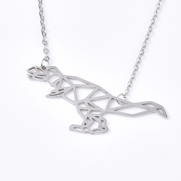 PandaHall 201 Stainless Steel Pendant Necklaces, with Cable Chains, Dinosaur, Stainless Steel Color, 17.7 inch(45cm), 2mm, Dinosaur...
PandaHall 201 Stainless Steel Pendant Necklaces, with Cable Chains, Dinosaur, Stainless Steel Color, 17.7 inch(45cm), 2mm, Dinosaur...