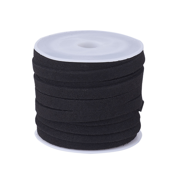 PandaHall Faux Suede Cord, Faux Suede Lace, Black, 5x1.5mm, about 5.46 yards(5m)/roll, 25rolls/bag Faux Suede Black
PandaHall Faux Suede Cord, Faux Suede Lace, Black, 5x1.5mm, about 5.46 yards(5m)/roll, 25rolls/bag Faux Suede Black