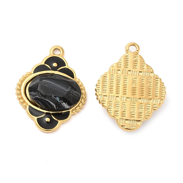 PandaHall Enamel Pendants, with 304 Stainless Steel Finding and Acrylic Cabochon, Real 18K Gold Plated, Rhombus Charm, Black...
PandaHall Enamel Pendants, with 304 Stainless Steel Finding and Acrylic Cabochon, Real 18K Gold Plated, Rhombus Charm, Black...