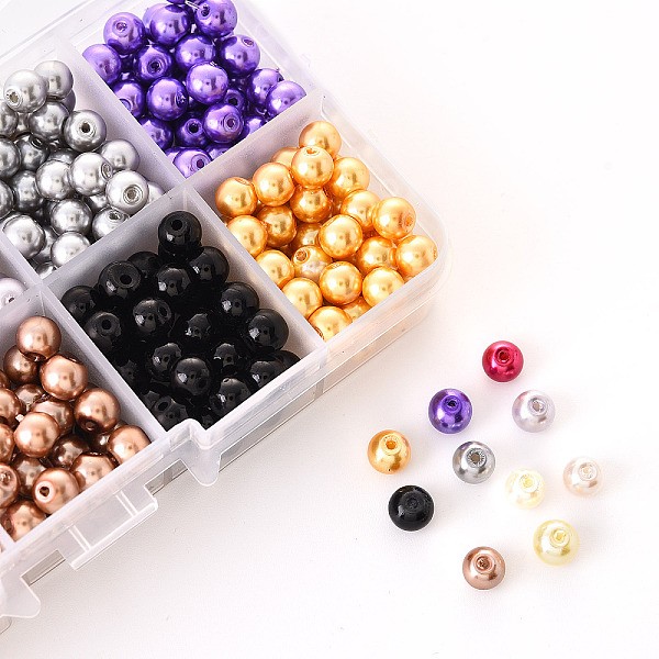 PandaHall 500Pcs 10 Colors Baking Painted Pearlized Glass Pearl Round Bead Strands, Mixed Color, 6~7mm, Hole: 1mm, about 50pcs/color Glass..., Multicolor
PandaHall 500Pcs 10 Colors Baking Painted Pearlized Glass Pearl Round Bead Strands, Mixed Color, 6~7mm, Hole: 1mm, about 50pcs/color Glass..., Multicolor