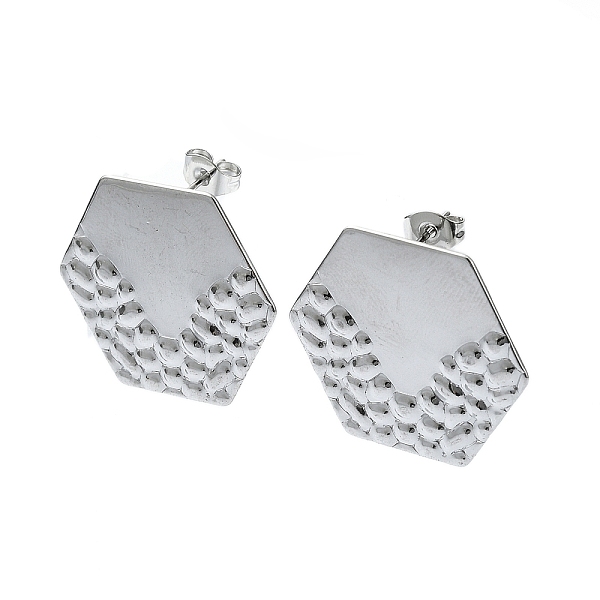 PandaHall 201 Stainless Steel Stud Earrings, with 304 Stainless Steel Pins, Textured Hexagon, Stainless Steel Color, 23x26mm 201 Stainless...
PandaHall 201 Stainless Steel Stud Earrings, with 304 Stainless Steel Pins, Textured Hexagon, Stainless Steel Color, 23x26mm 201 Stainless...
