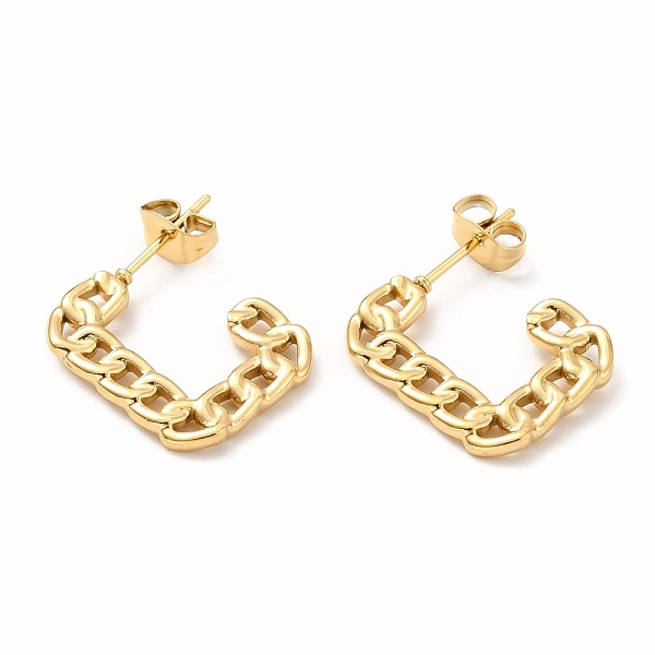 PandaHall Ion Plating(IP) 304 Stainless Steel Chain Shape Stud Earrings, Rectangle Half Hoop Earrings for Women, Golden, 19x15x2mm, Pin...
PandaHall Ion Plating(IP) 304 Stainless Steel Chain Shape Stud Earrings, Rectangle Half Hoop Earrings for Women, Golden, 19x15x2mm, Pin...