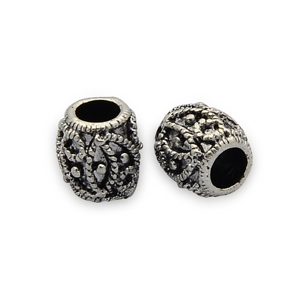 PandaHall Carved Brass Beads, Barrel, Nickel Free, Antique Silver, 6x5mm, Hole: 3mm Brass Barrel
PandaHall Carved Brass Beads, Barrel, Nickel Free, Antique Silver, 6x5mm, Hole: 3mm Brass Barrel