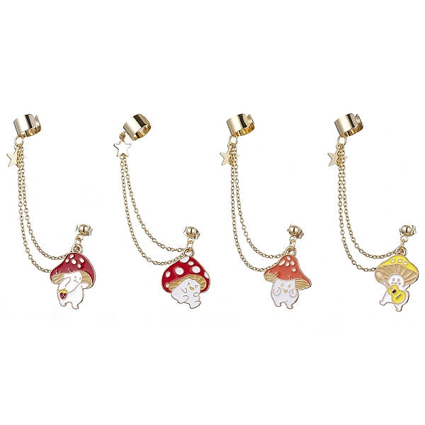 PandaHall 304 Stainless Steel Cuff Earring Chains, Mushroom Alloy Charms Stud Earrings Crawler Earrings, Mixed Color, 80~82mm Alloy Mushroom..., Multicolor
PandaHall 304 Stainless Steel Cuff Earring Chains, Mushroom Alloy Charms Stud Earrings Crawler Earrings, Mixed Color, 80~82mm Alloy Mushroom..., Multicolor