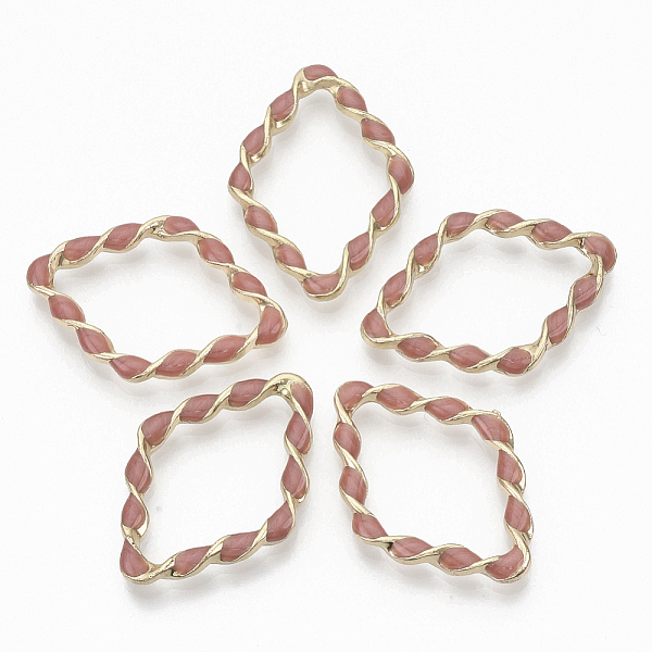 PandaHall Eco-Friendly Alloy Linking Rings, with Enamel, Twist Rhombus, Light Gold, Indian Red, 36x25.5x4mm, Diagonal Length: 36mm, Side...
PandaHall Eco-Friendly Alloy Linking Rings, with Enamel, Twist Rhombus, Light Gold, Indian Red, 36x25.5x4mm, Diagonal Length: 36mm, Side...