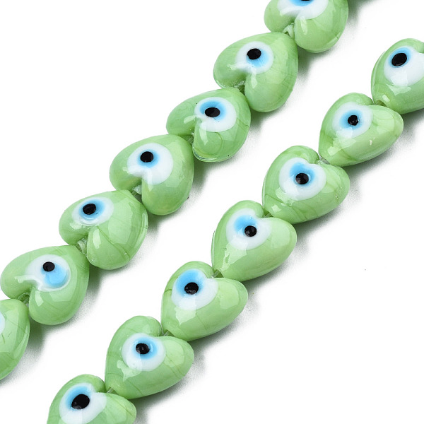 PandaHall Handmade Evil Eye Lampwork Beads Strands, Heart, Light Green, 12~12.5x12~13x7.5mm, Hole: 1.2mm, about 33pcs/strand, 14.76 inch...
PandaHall Handmade Evil Eye Lampwork Beads Strands, Heart, Light Green, 12~12.5x12~13x7.5mm, Hole: 1.2mm, about 33pcs/strand, 14.76 inch...