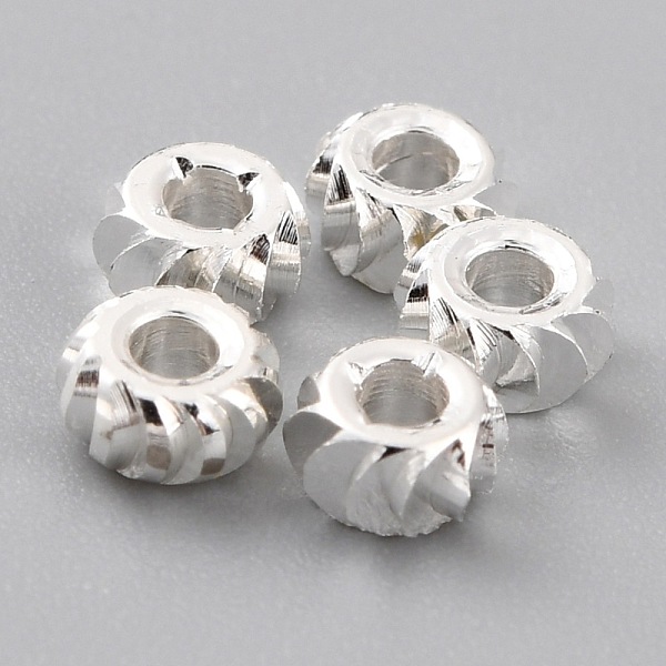 PandaHall Brass Beads, Long-Lasting Plated, Corrugated Rondelle, 925 Sterling Silver Plated, 4x2mm, Hole: 1.4mm Brass Rondelle
PandaHall Brass Beads, Long-Lasting Plated, Corrugated Rondelle, 925 Sterling Silver Plated, 4x2mm, Hole: 1.4mm Brass Rondelle