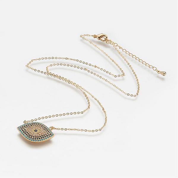 PandaHall Brass Micro Pave Cubic Zirconia Pendant Necklaces, with Real 18K Gold Plated Brass Cable Chains, Eye, 18 inch(46cm) Cubic Zirconia
PandaHall Brass Micro Pave Cubic Zirconia Pendant Necklaces, with Real 18K Gold Plated Brass Cable Chains, Eye, 18 inch(46cm) Cubic Zirconia