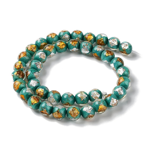 PandaHall Handmade Gold & Silver Foil Lampwork Beads, Round, Dark Cyan, 10~10.5mm, Hole: 1.6~1.8mm, about 40pcs/strand, 14.57 inch(37cm)...
PandaHall Handmade Gold & Silver Foil Lampwork Beads, Round, Dark Cyan, 10~10.5mm, Hole: 1.6~1.8mm, about 40pcs/strand, 14.57 inch(37cm)...