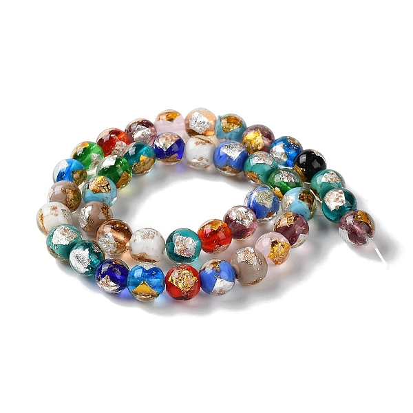 PandaHall Handmade Gold & Silver Foil Lampwork Beads, Round, Colorful, 12mm, about 33pcs/strand, 15.59 inch(39.6cm) Gold & Silver Foil Round
PandaHall Handmade Gold & Silver Foil Lampwork Beads, Round, Colorful, 12mm, about 33pcs/strand, 15.59 inch(39.6cm) Gold & Silver Foil Round