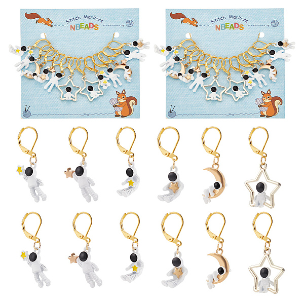 PandaHall Alloy Enamel Spaceman Pendant Stitch Markers, Crochet Leverback Hoop Charms, Locking Stitch Marker with Wine Glass Charm Ring..., White
PandaHall Alloy Enamel Spaceman Pendant Stitch Markers, Crochet Leverback Hoop Charms, Locking Stitch Marker with Wine Glass Charm Ring..., White