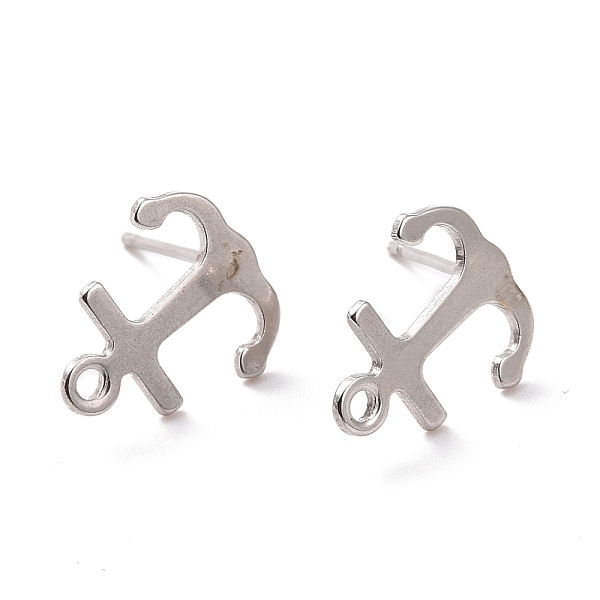 PandaHall 201 Stainless Steel Stud Earring Findings, with Horizontal Loop and 316 Stainless Steel Pin, Anchor, Stainless Steel Color...
PandaHall 201 Stainless Steel Stud Earring Findings, with Horizontal Loop and 316 Stainless Steel Pin, Anchor, Stainless Steel Color...