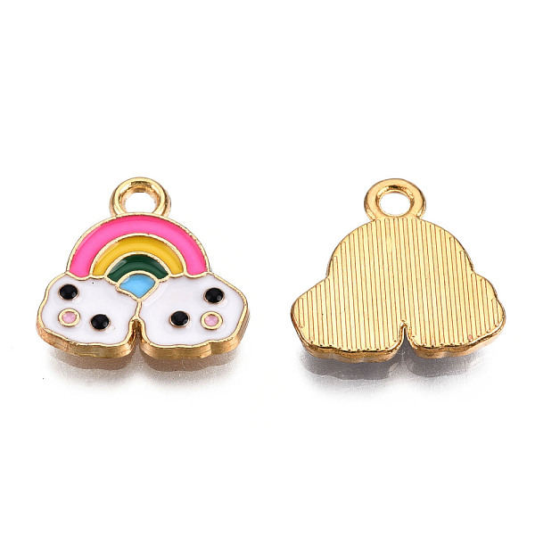 PandaHall Alloy Enamel Charms, Cadmium Free & Nickel Free & Lead Free, Light Gold, Rainbow with Cloud, Hot Pink, 14x14x2mm, Hole: 1.8mm...
PandaHall Alloy Enamel Charms, Cadmium Free & Nickel Free & Lead Free, Light Gold, Rainbow with Cloud, Hot Pink, 14x14x2mm, Hole: 1.8mm...