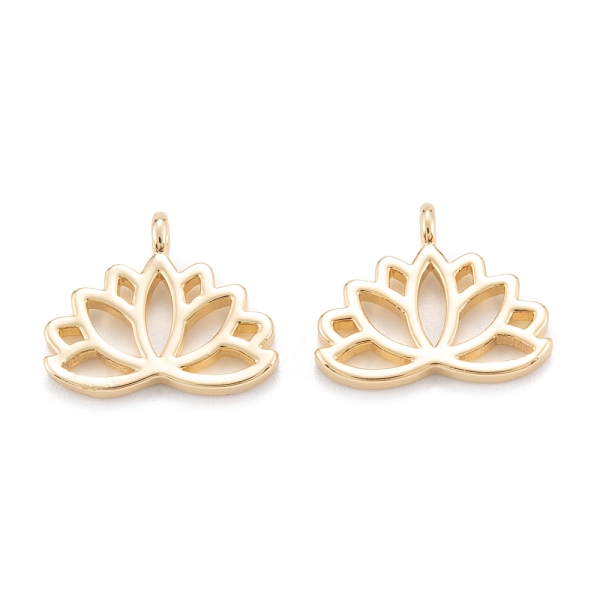 PandaHall Brass Charms, Long-Lasting Plated, Lotus, Real 18K Gold Plated, 10.5x12.5x1.5mm, Hole: 1mm Brass Flower
PandaHall Brass Charms, Long-Lasting Plated, Lotus, Real 18K Gold Plated, 10.5x12.5x1.5mm, Hole: 1mm Brass Flower