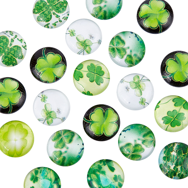 PandaHall 20 pcs Half Round/Dome Four Leaf Clover Glass Cabochons, Mixed Color, 12x4mm Glass Half Round Multicolor
PandaHall 20 pcs Half Round/Dome Four Leaf Clover Glass Cabochons, Mixed Color, 12x4mm Glass Half Round Multicolor