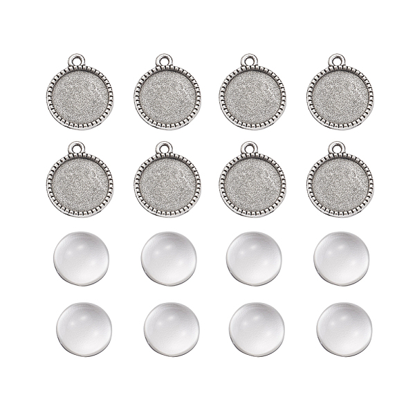PandaHall DIY Pendants Making, with Tibetan Style Alloy Pendant Cabochon Settings and Clear Half Round Glass Cabochons, Flat Round, Antique...
PandaHall DIY Pendants Making, with Tibetan Style Alloy Pendant Cabochon Settings and Clear Half Round Glass Cabochons, Flat Round, Antique...