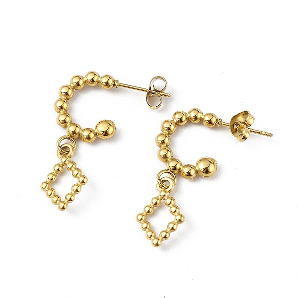 PandaHall Ion Plating(IP) 304 Stainless Steel Hollow Out Rhombus Dangle Stud Earrings for Women, Golden, 31mm, Pin: 0.6mm 304 Stainless...
PandaHall Ion Plating(IP) 304 Stainless Steel Hollow Out Rhombus Dangle Stud Earrings for Women, Golden, 31mm, Pin: 0.6mm 304 Stainless...